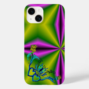 Coque Pour iPhone 14 Heart with Flower and Butterfly