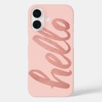 Hello Rose Gold et Blush Modern Script