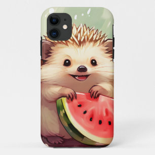 Case-Mate iPhone Case Hérisson appréciant un morceau de pastèque