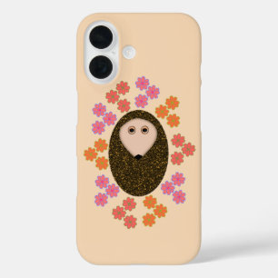 Coques iPhone 16 Hérisson endormi et fleurs