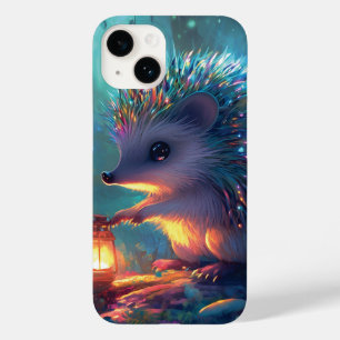Coque Pour iPhone 14 Hérisson et lanterne géants dans la forêt enchanté