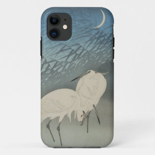 Coque iPhone 11 Hérons blancs et lune, Ohara Koson