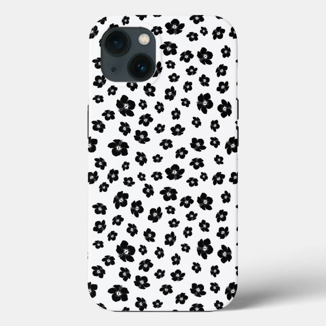 Coques Case-Mate iPhone Hibiscus noir et blanc Floral (Verso)