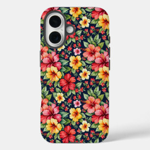 Coques iPhone 16 Hibiscus Tropical Brillant