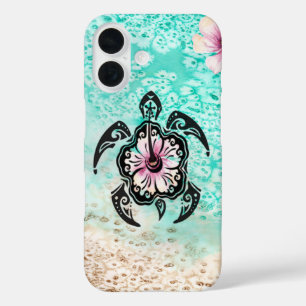 Coques iPhone 16 Hibiscus Turtle