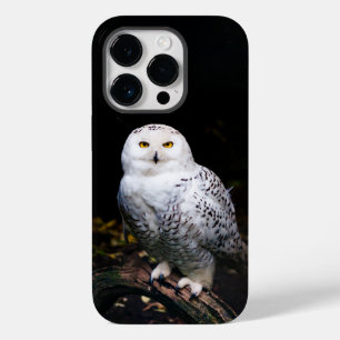 Coque Pour iPhone 14 Pro Hibou blanc majestueux d'hiver