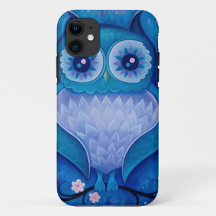Coque iPhone 11 hibou bleu