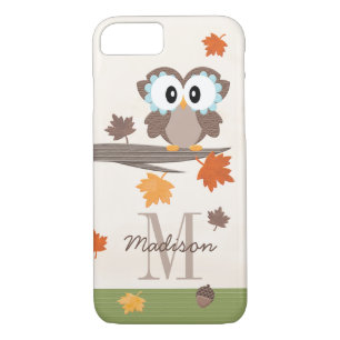 Case-Mate iPhone Case Hibou décoré d'un monogramme d'automne