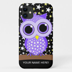 Coque iPhone 11 hibou repéré par pourpre mignon
