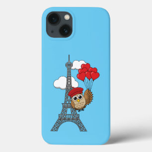 Case-Mate iPhone Case Hibou volant avec des ballons de coeur à Paris