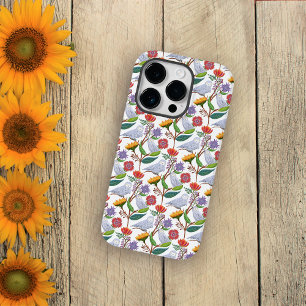Coque Pour iPhone 14 Pro Hiboux blancs avec tulipes et tournesols