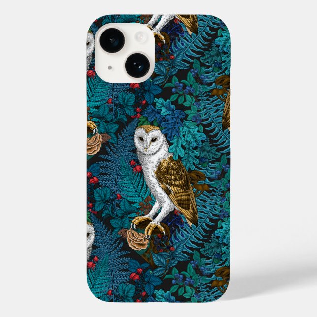 Coques Case-Mate iPhone Hiboux, fougères, chêne et baies 3 (Verso)