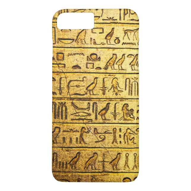 Coques Case-Mate iPhone Hiéroglyphes égyptiens anciens iPhone Jaune 7 Plus (Dos)