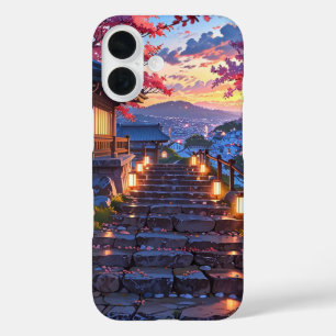 Coques iPhone 16 Hilltop Shrine - Anime Spring Serenity