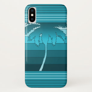 Coques Pour iPhone Hilo Palmiers hawaïens rayés Turquoise