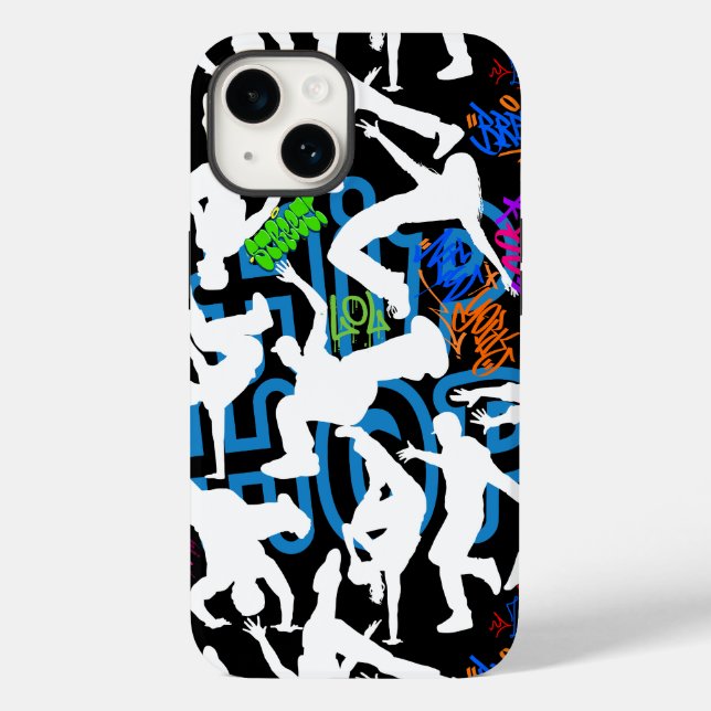 Coques Case-Mate iPhone HipHop Dance Motif.w Black BG (Verso)