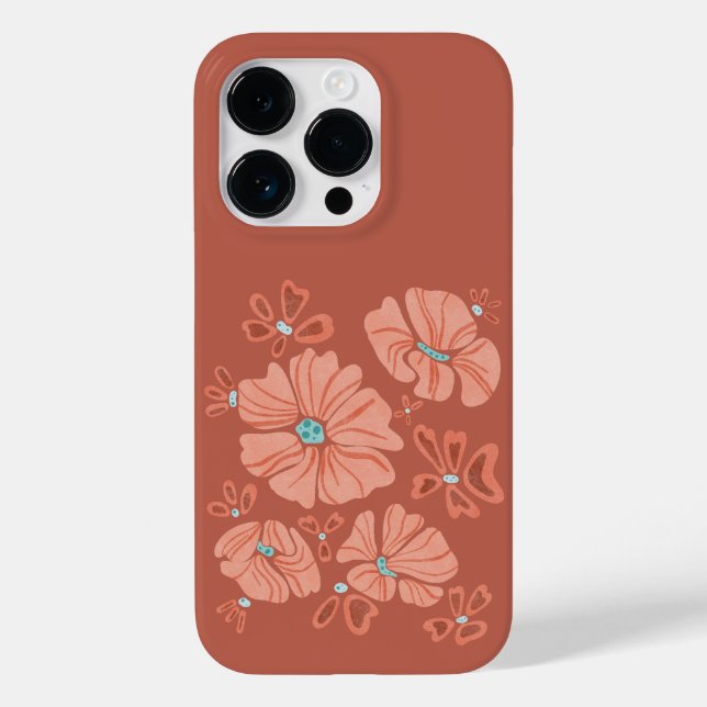 Coques Case-Mate iPhone Hippie Blooms : Artwork Abstrait Red Flower Power (Verso)