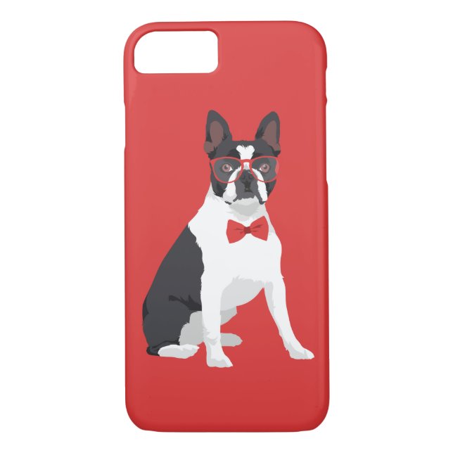 Coques Case-Mate iPhone Hippie Boston Terrier avec les verres et la (Dos)