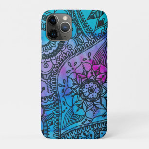 Coque iPhone 11 Pro Hippie floral Motif - Bleu par Megaflora