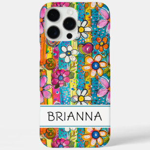 Coques iPhone 16 Pro Max Hippie Flower Power Personnalisé