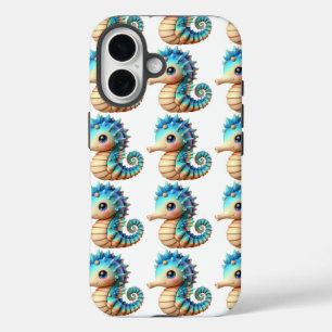 Coques iPhone 16 Hippocampe mystique dans la lisière océanique