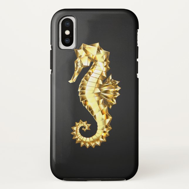 Coques Case-Mate iPhone Hippocampe Polygonal Or (Dos)