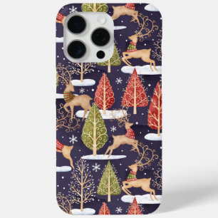 Coque iPhone 15 Pro Max Hiver des rennes Whimsical