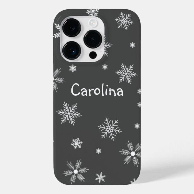 Coques Case-Mate iPhone hivernal blanc nom motif gris (Verso)