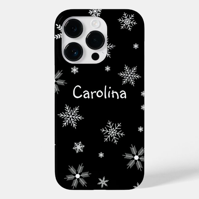 Coques Case-Mate iPhone hivernal noir blanc nom du motif (Verso)