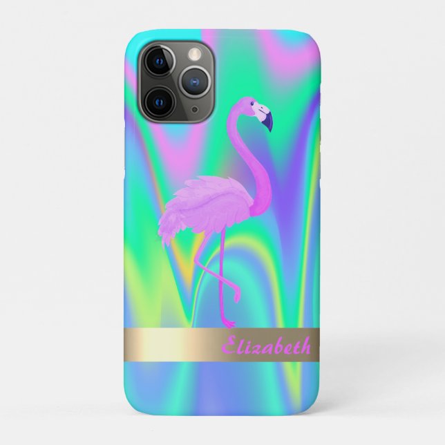 Coques Case-Mate iPhone Holographie du Flamant rose Cool moderne - Personn (Dos)