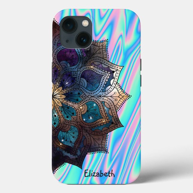 Coques Case-Mate iPhone Holographie élégante et tendance de Mandala (Verso)