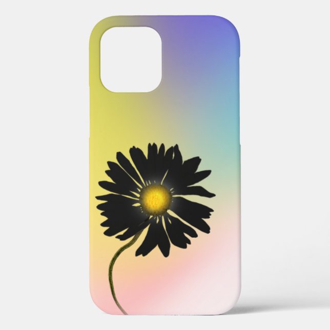 Coques Case-Mate iPhone Holographique Abstraite et marguerite noire (Verso)