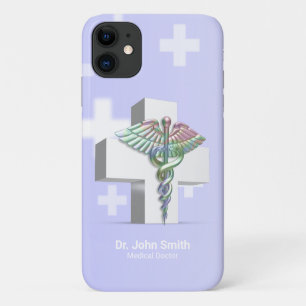 Case-Mate iPhone Case Holographique Médicale 3D Caduceus Croix blanche