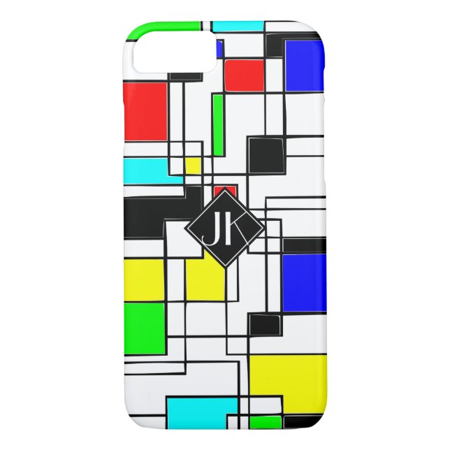 Coques Case-Mate iPhone Hommage Random Carré À Mondrian (Dos)