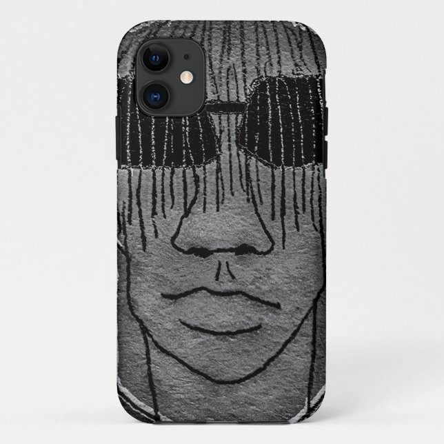 Coques Case-Mate iPhone Homme avec lunettes portrait dessin (Dos)