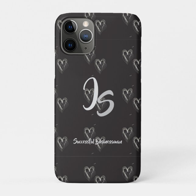 Coques Case-Mate iPhone "Homme d'affaires prospère" Silver personnel Monog (Dos)