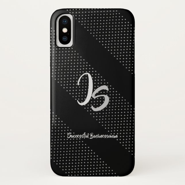 Coques Case-Mate iPhone "Homme d'affaires prospère" Silver personnel Monog (Dos)