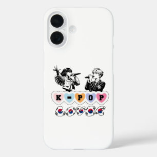 Coques iPhone 16 Hommes Idols Femme Chantant Coeurs KPop Corée Love