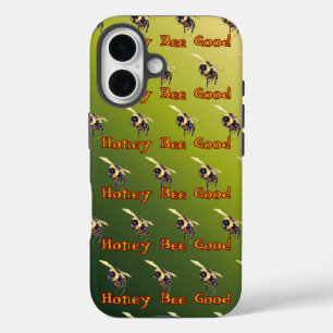 Coques iPhone 16 Hone Bee Good - Sur Dégradé Vert