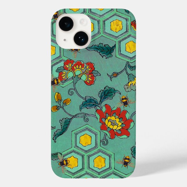 COQUES Case-Mate iPhone HONEY ABEILLES, BEEHIVES, FLEURS DE PRINTEMPS BEEK (Verso)