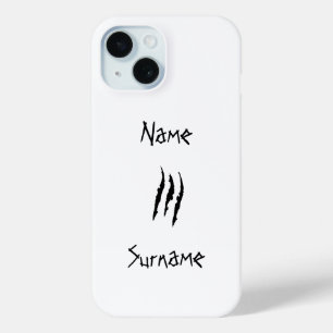 Coque Pour iPhone 15 Horreur griffes griffes nom personnalisé iphone 13