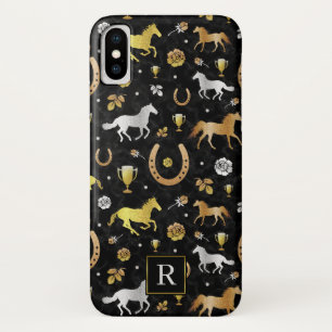Case-Mate iPhone Case Horse Racing Derby Day Black Gold Motif Monogramme
