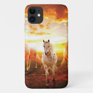 Case-Mate iPhone Case Horses at sunset throw pillow