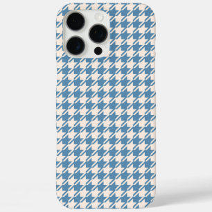 Coques iPhone 16 Pro Max Houndstooth Blue+Cream Rpt Motif