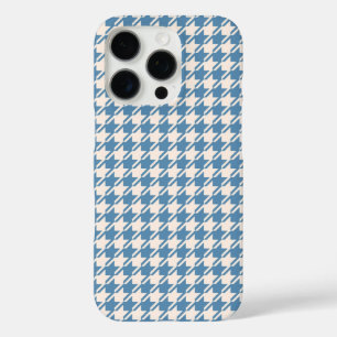 Coques iPhone 16 Pro Houndstooth Blue+Cream Rpt Motif