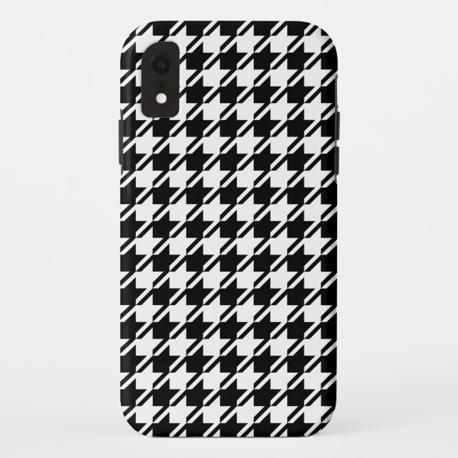 Coques Case-Mate iPhone Houndstooth BW Rpt Motif (Dos)