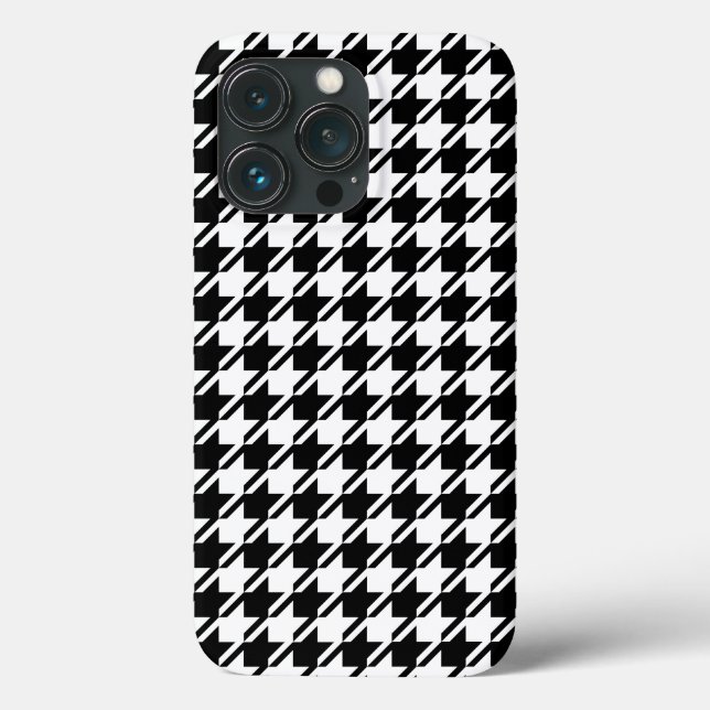 Coques Case-Mate iPhone Houndstooth BW Rpt Motif (Verso)