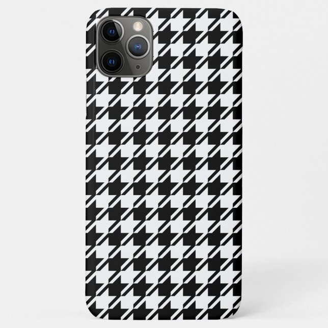 Coques Case-Mate iPhone Houndstooth BW Rpt Motif (Dos)