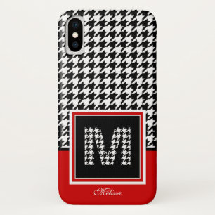 Case-Mate iPhone Case Houndstooth Monogramme   Rouge noir