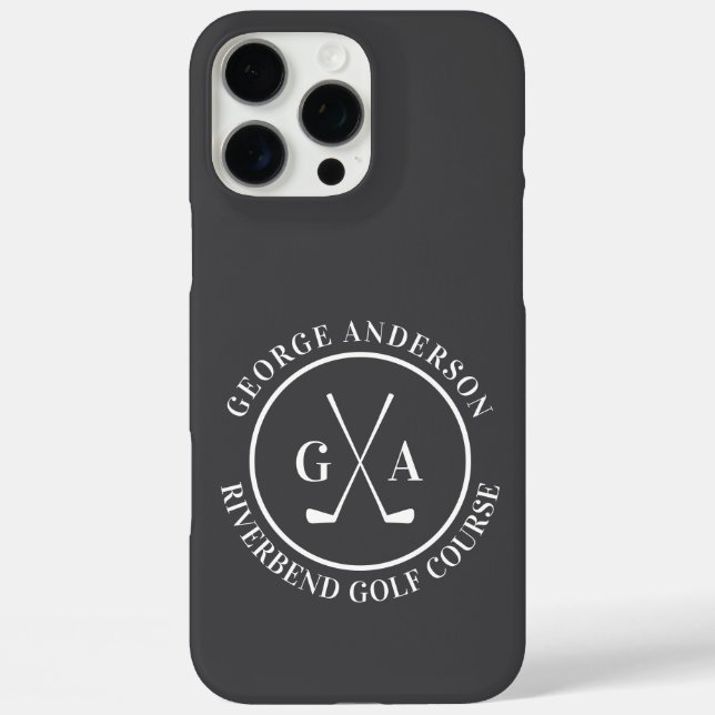Coques Case-Mate iPhone Housse de tête de club de golf personnalisée Monog (Verso)